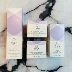 TULA Probiotic Skincare Set: Cleansing Oil, Repair Pressed Serum & Recovery Mask